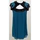 French Connection Party Dress With Black Sequins Teal Blue Size: 10