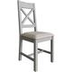 Ringwood Grey Painted Cross Back Dining Chair with Natural Fabric Seat (Sold in Pairs)