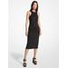 Michael Kors Embellished Zebra Scuba Midi Dress Black XS