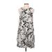 Banana Republic Casual Dress - Mini Crew Neck Sleeveless: Black Floral Dresses - Women's Size 8