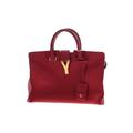 Yves Saint Laurent Leather Shoulder Bag: Burgundy Print Bags