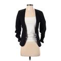 H&M Blazer Jacket: Short Black Print Jackets & Outerwear - Women's Size 2