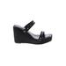 White House Black Market Wedges: Black Print Shoes - Women's Size 11 - Open Toe