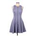 Bar III Casual Dress - A-Line: Gray Solid Dresses - Women's Size Medium