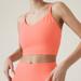 Athleta Tops | New Athleta Size Medium Elation V-Neck Longline Crop Top Sports Bra Sunset Glow | Color: Orange/Pink | Size: M