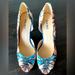 Nine West Shoes | Floral Heels! | Color: Blue/Pink | Size: 9.5