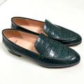 J. Crew Shoes | J.Crew Modern Academy Loafers In Dark Moss Green Croc Size 6 *Nib* | Color: Green | Size: 6