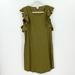 J. Crew Dresses | J. Crew Womens T Shirt Dress Green Mini Scoop Neck Cap Sleeve Flutter Ruffle Med | Color: Green | Size: M