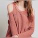 Free People Tops | Free People Sunrise Cold Shoulder Waffle Top Pullover Sweater New | Color: Orange | Size: M