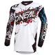 O'NEAL | Motocross-Jersey Langarm | Kinder | MX MTB Mountainbike Enduro | Eingenähter Ellbogenschutz, V-Ausschnitt, Atmungsaktives Material | Element Youth Jersey Villain | Weiß | Größe XL