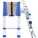 Telescopic Ladders Multi-Purpose Extendable Ladder telescopic ladder 8m/ 7m/ 6.2m/ 5m/ 4m/ 3.8m/ 2.6m Telescopic Extension Ladder, Aluminum Telescoping Ladders for Rooftop Home Loft RV Attic vision