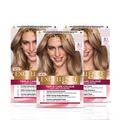 L'Oréal Paris Excellence Crème Permanent Hair Dye, Radiant At-Home Hair Colour with up to 100% Grey Coverage, Pro-Keratin, Up to 8 Weeks of Colour, Pack of 3, Colour: 8.1 Natural Ash Blonde