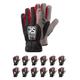 RS Synth TEC Winter Insulated Assembly Gloves, Faux Leather Gloves, Size 09, 12 Pairs, Black Grey, Work Gloves, Leather Gloves, Protective Gloves, Finished with One Cuff