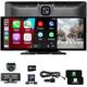 Wireless Portable Carplay With 2.5K Dashcam, Wireless Apple Carplay and Android Auto, Voice Control, Screen with Rear View Camera, Bluetooth, GPS Navigation, Mirror Link