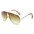 HPIRME Round Sunglasses for Women Men Metal Shades Uv Traveling Sun Glasses Outdoor Eyewear,gradient brown,one size