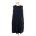 Gap Casual Dress - Shift Crew Neck Sleeveless: Blue Solid Dresses - Women's Size 2