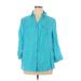 Roz & Ali 3/4 Sleeve Blouse: Teal Tops - Women's Size 1X