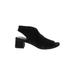 Eileen Fisher Sandals: Slingback Chunky Heel Casual Black Print Shoes - Women's Size 8 - Open Toe
