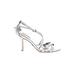 Badgley Mischka Heels: Silver Shoes - Women's Size 5 1/2 - Open Toe