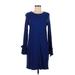 MICHAEL Michael Kors Casual Dress - Sweater Dress: Blue Dresses - Women's Size Medium