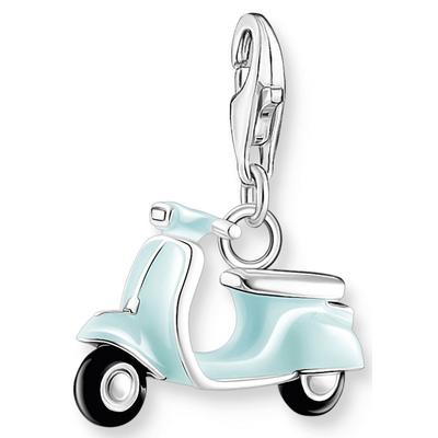 Charm-Einhänger THOMAS SABO "Vespa, 1937-041-7, 1992-007-9", schwarz (silberfarben, türkis, schwarz), Charms, Damen, Silber 925 (Sterlingsilber) Image