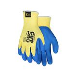 MCR Safety Cut Pro 10 Gauge Kevlar Shell Cut Resistant Work Gloves Latex Coated Palm and Fingertips Blue/Yellow Large 9687L