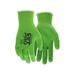 MCR Safety Cut Pro Cut Puncture and Abrasion Resistant Work Gloves 13 Gauge HyperMax Shell Clear Silicone Coated Palm and Fingertips Clear/Green XX