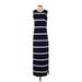 Gap Casual Dress Crew Neck Sleeveless: Blue Stripes Dresses - Women's Size Small Petite