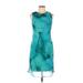 Alyn Paige Cocktail Dress - Sheath: Teal Graphic Dresses - Women's Size 11