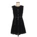 BCBGMAXAZRIA Casual Dress - Mini Crew Neck Sleeveless: Black Print Dresses - Women's Size 8