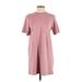 Cos Casual Dress - Mini Crew Neck Short sleeves: Pink Solid Dresses - Women's Size Small