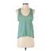 Zyia Active Active Tank Top: Green Stripes Activewear - Women's Size Small
