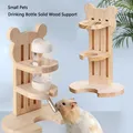 Porte-bouteille en bois réglable pour petits animaux de compagnie support d'alimentation