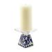 MacKenzie-Childs Royal English Garden Short Candle Holder Manufactured wood/Glass in Blue/Brown/White | 4 H x 4 W x 4 D in | Wayfair 34745-009