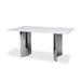 Wrought Studio™ Modern Matte Sintered Stone Dining Table w/ Stainless Steel Base Metal in Gray/White | 29.5 H x 70.9 W x 35.4 D in | Wayfair