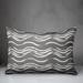 Wrought Studio™ Black Waves Outdoor Throw Pillow Polyester/Polyfill blend in Gray | 14 H x 20 W x 1.5 D in | Wayfair