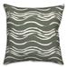 Wrought Studio™ Black Waves Outdoor Throw Pillow Polyester/Polyfill blend in Green | 18 H x 18 W x 1.5 D in | Wayfair