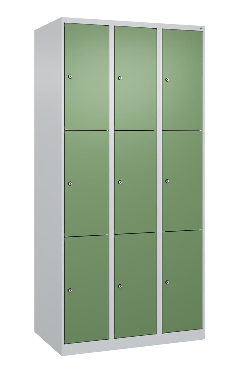 C+P Schließfachschrank Classic PLUS, 3 Abteile, 1850x900x500mm, 7035/6011 Image