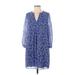 Diane von Furstenberg Casual Dress - Popover: Blue Paisley Dresses - Women's Size 0