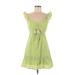 Live To Be Spoiled Casual Dress - A-Line Plunge Sleeveless: Green Dresses - Women's Size Medium