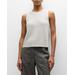 Ribbed Sleeveless Crewneck Top