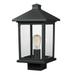 1 Light Outdoor Post Mount Lantern in Seaside Style 8 inches Wide By 14.38 inches High-Black Finish Bailey Street Home 372-Bel-1791155