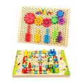 Combination Splicing Board Puzzle Toys for Kids Jigsaw Baby Wood Wooden Game Checkers Slot Child