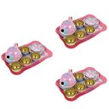 3 Sets Metal Teapots Tea Cups Toy Tinplate Teapot Set Children Pretend Tea Toy