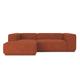 Canapé d'angle en tissu 5 places terracotta