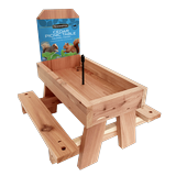 Pennington Red Cedar Picnic Table Squirrel Feeder Holds Corn Nuts and Seeds 1 Table 9 x10 x9