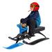 Oukaning Snow Sled for Kids Snow Racer Sled Steel Frame Ski Sled Slider Board Gift for Kids Blue