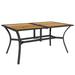 Outsunny Outdoor Dining Table with Umbrella Hole Patio Dining Table Brown