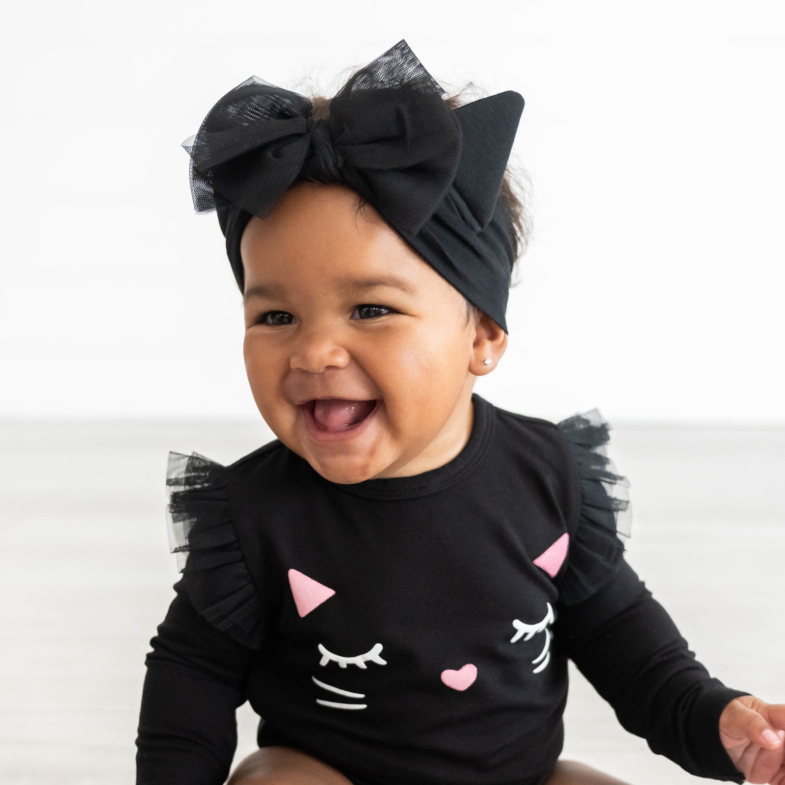 Cat Ears Luxe Baby Girl Soft & Stretchy Bamboo Bow Headbands - Newborn - 3T
