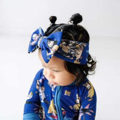 Where the Wild Things Are Luxe Baby Girl Soft & Stretchy Bamboo Bow Headbands - 4T - 8 Years